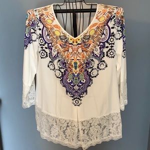 Printed Renaissance Style Printed Top